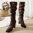 thumbnail image 6 of Dakaela Knee High Boots for Women Pointy Toe High Heels Slouch Fall Boots Leather Dress Tall Boot for Party Prom Coffee 9.5, 6 of 8