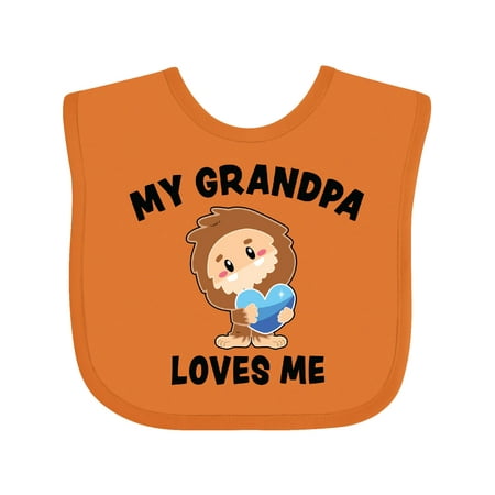 

Inktastic Cute Bigfoot My Grandpa Loves Me Gift Baby Boy Bib