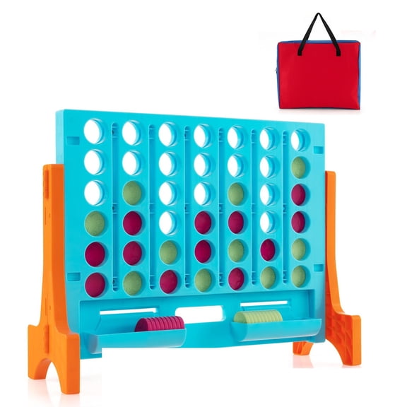 MULTIGOT Wall Mounted or Tabletop Giant 4-IN-A-ROW Jumbo 4-to-Score Connect Game Set Orange