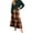 Vermilion, variant on Women’s Plaid Print Maxi Skirt High Waist Ruffle Hem A Line Long Skirt Casual Loose Fit Soft Fabric Elegant Style Watermelon Red XL