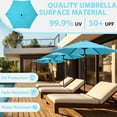 thumbnail image 4 of Autlaycil 9ft Outdoor Patio Umbrellas 6 Ribs with Tilt and Crank Patio Table Umbrella, for Patio Garden and Poolside, Blue, 4 of 7