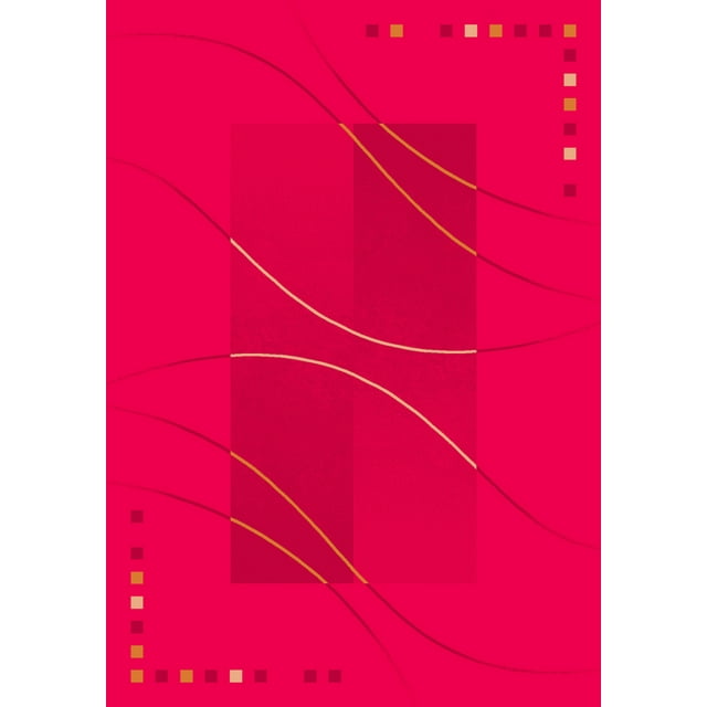 Milliken Pastiche Area Rug CALIENTE ROUGE Caliente Rouge Blocks Cubes 7' 7" x 7' 7" Octagon