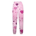 thumbnail image 4 of hotojiny Valentines Day Sweatpants for Women Cute Heart Print Running Joggers Casual Loose High Waisted Trousers, 4 of 7