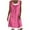 Hot Pink, variant on ICHUANYI Women's Sleeveless Tank Dress Crew Neck Summer Sundresses Casual Pleated Knee Length Dresses