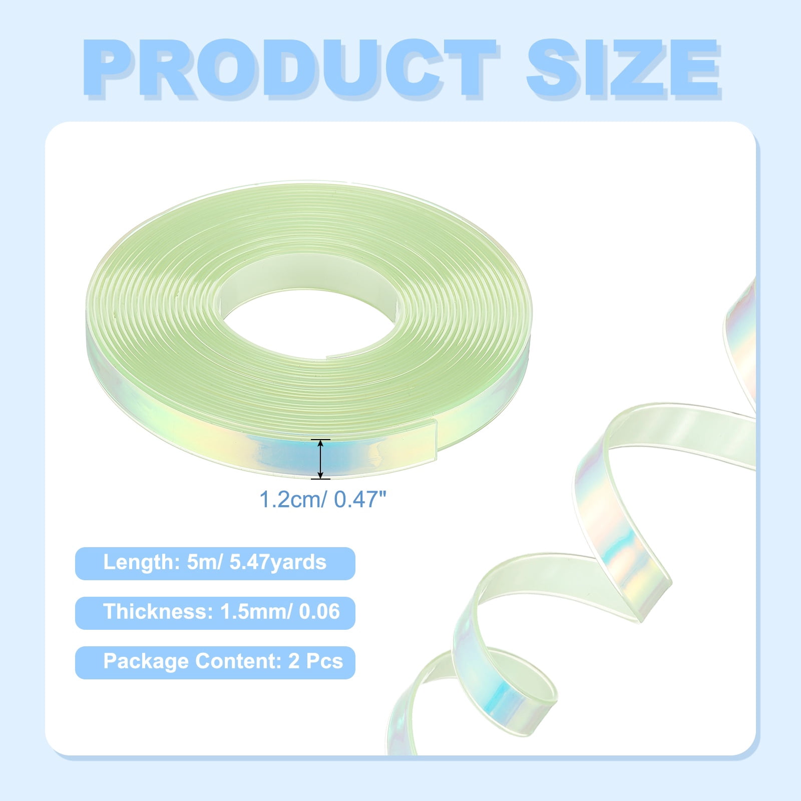 2PCS 5.47  Yards Silicone Lanyard String, 12mm Wide Bright Color Lacing Cord Laser Reflective Lanyard String for Crafts Weaving DIY Handmade Bracelets Clothes Keychain, Yellow