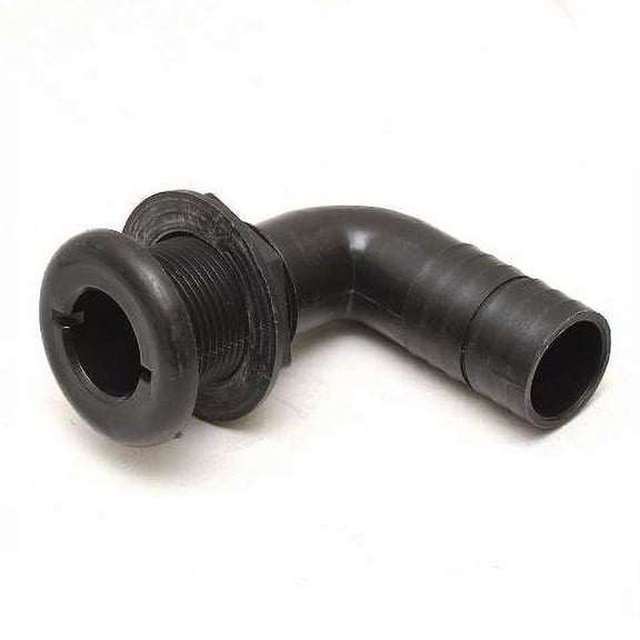 Lowe Boat Thru Hull Elbow 1857897 | 90 Degree 1 1/8 Inch Black Plastic