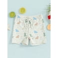 thumbnail image 3 of Musuos Toddler Boys Swim Shorts 6M 12M 18M 24M 3Y 4Y Casual Elastic Waist Cute Dinosaur Print Swim Trunks for Baby, 3 of 10