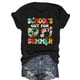 thumbnail image 1 of Women'S Casual Crew Neck T-Shirt, 100% Cotton Knit Fabric, Regular Length, with Geometric "School'S Out For Summer" Print, for All-Season Tee, 1 of 6
