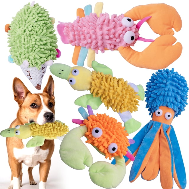 Dog Squeaky Toys MIXCOTIA, paquete de 5 unidades para perros grandes, medianos y pequeños
