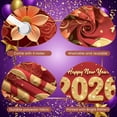 thumbnail image 4 of Red Background Happy New Year Banner Gold Lettering 2026 New Year Display Floral Pattern Festive Design New Year Backdrop for New Year Party Holiday Celebration Indoor Decor, 4 of 9