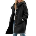 thumbnail image 3 of Cozyvia Winter Coats for Women 2026, Long Hooded Wool Coat Single Breasted Hooded Jacket Women Trench Coat Multicolor Casual Oversized Winter Knee Length Wool Pea Coats - Black XXL, 3 of 6