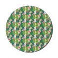 thumbnail image 1 of Aloha Mouse Pad for Computers, Banana Leaves with Colorful Blossoms of Hawaiian Flowers Nature Theme Print, Round Non-Slip Thick Rubber Modern Gaming Mousepad, 8" Round, Multicolor, by Ambesonne, 1 of 2