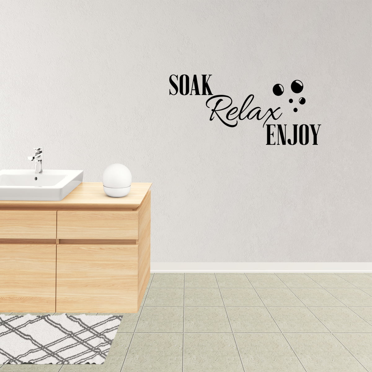 SOAK/RELAX/ENJOY BATHROOM WALL STICKER ART DECALS QUOTE 