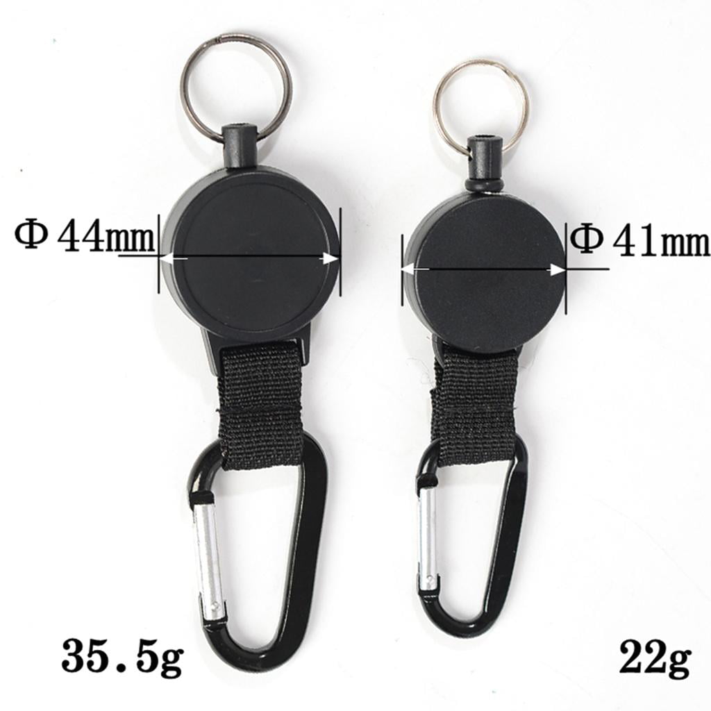 Key Holder Durable Key Chain Clip Carabiner Buckle with Steel Cable 60cm 