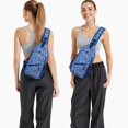 thumbnail image 3 of Retro Boho Floral Sling Backpack, Lightweight Crossbody Shoulder Bag with Aesthetic Bloom Pattern for Outdoor Travel Adventures, 3 of 6