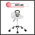 thumbnail image 4 of FDW Height Adjustable Rolling Swivel Stool Chair with Back Rest Salon Office Massage Spa Tattoo Stool(White), 4 of 7