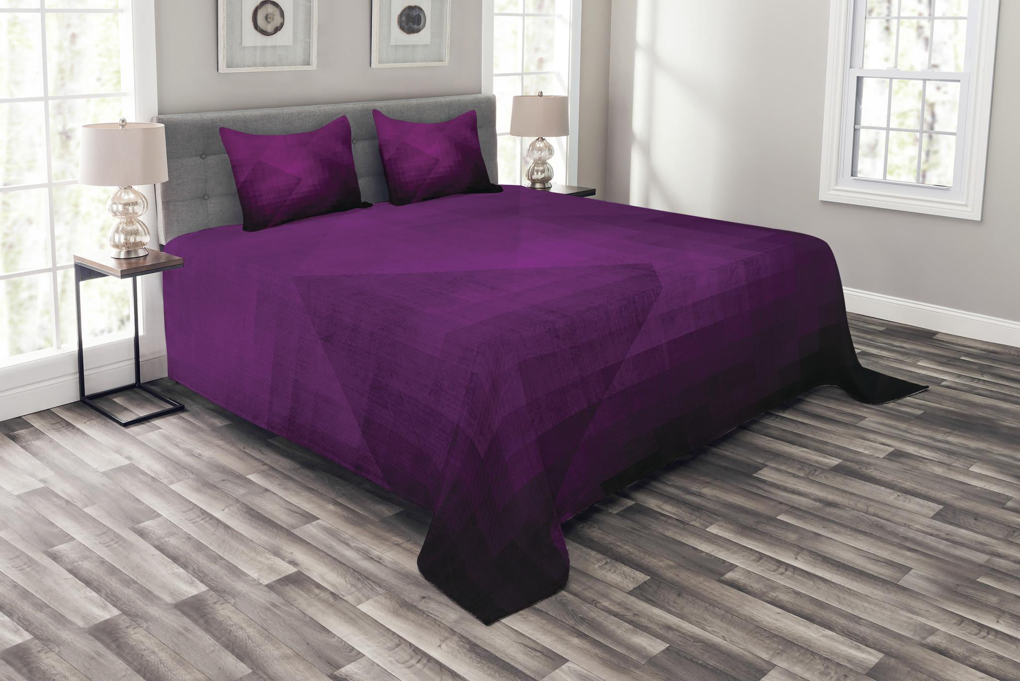Swirl Design Fashionable Pinsonic n Solid Color Microfiber Quilt Set 