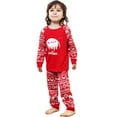thumbnail image 2 of Christmas Family Pajamas Matching Family Christmas PJs Sets Red Elk Tree Printed Top Sleepwear, 2 of 7