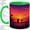 Green, variant on Tropical Sunset Accent Mug, 11oz Ceramic Coffee Cup for Beach Lovers
