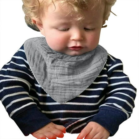 

NIUREDLTD Babys Boys Girls Towel Cloth Baby Bibs Baby Crepe Double Absorbent Solid Colour