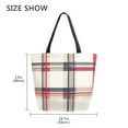 thumbnail image 5 of FORMRS Womens Canvas Tote Bag with Zipper Inner Pocket Shoulder Handbag, Red Tartan, 5 of 7