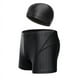 thumbnail image 5 of Bañador de cinco piezas de piel de tiburón resistente al agua para hombre, conjunto de bañador de color liso para hombre, 5 of 6