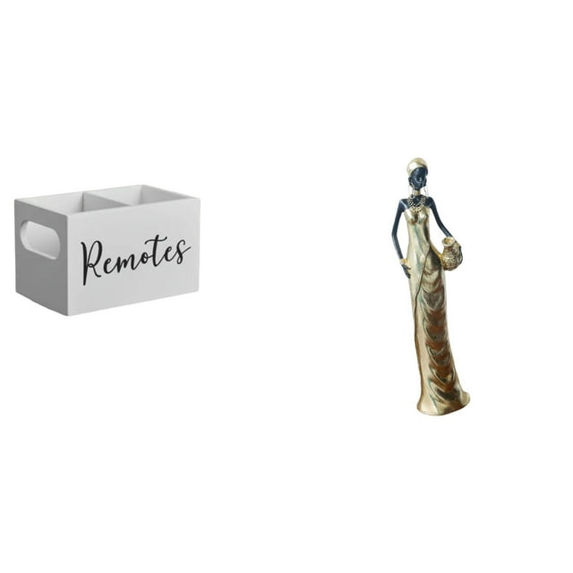 Organizador de almacenamiento de escritorio,Soporte para control remoto de TV de madera,Figura de escritorio,Figuritas africanas,artesanías,artículos de escritorio coleccionables,Estatua de