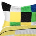 thumbnail image 2 of G&J Bar of Rum 3PC Cotton Quilts Blocks Quilt Set Full/Queen Size Yellow Color, 2 of 4