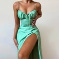 thumbnail image 1 of drppepioner Robe d'Été Mode Femme Camisole Sans Manches Col en V Imprimé Floral Robe Fendue de Plage, 1 of 8
