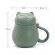 thumbnail image 2 of 1 taza de té de cerámica (verde) con infusor y tapa (301-400 ml), taza de té con lindo filtro de diseño de gato para remojar hojas sueltas, regalo para vacaciones, cumpleaños, casa cálida, 2 of 5