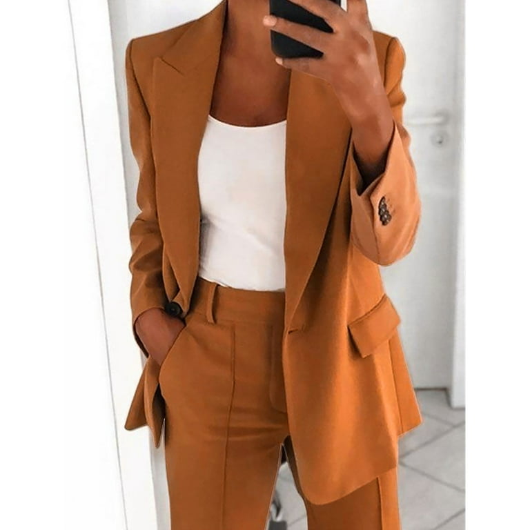 Plus size pant suits with long jackets clearance