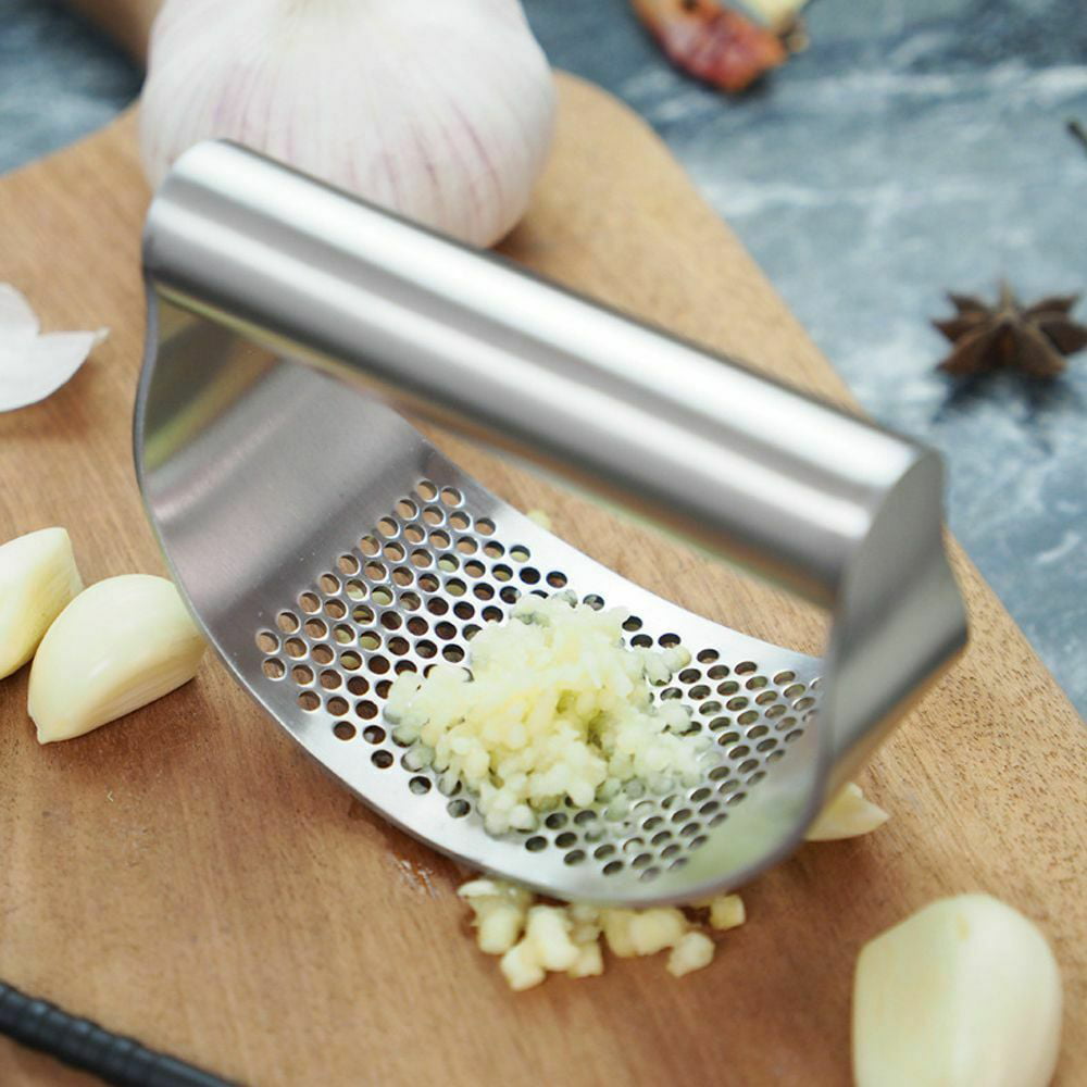 Stainless steel manual garlic press crusher squeezer masher home kitchen tool FJ 