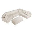 thumbnail image 4 of Lexicon Warwick Corduroy 5-Pc Sectional with Left Cuddler and Ottoman in Beige, 4 of 13