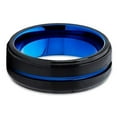 thumbnail image 4 of Silly Kings Jewelry 8mm Blue Tungsten Wedding Band - Black - Blue Tungsten Ring - Men's Ring (7), 4 of 4