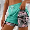 thumbnail image 2 of COMVALUE Womens Swim Trunks with Compression Liner Quick Dry 7 Inch Bathing Suit Beach Short with Zipper Pockets (Light Green, L), 2 of 9