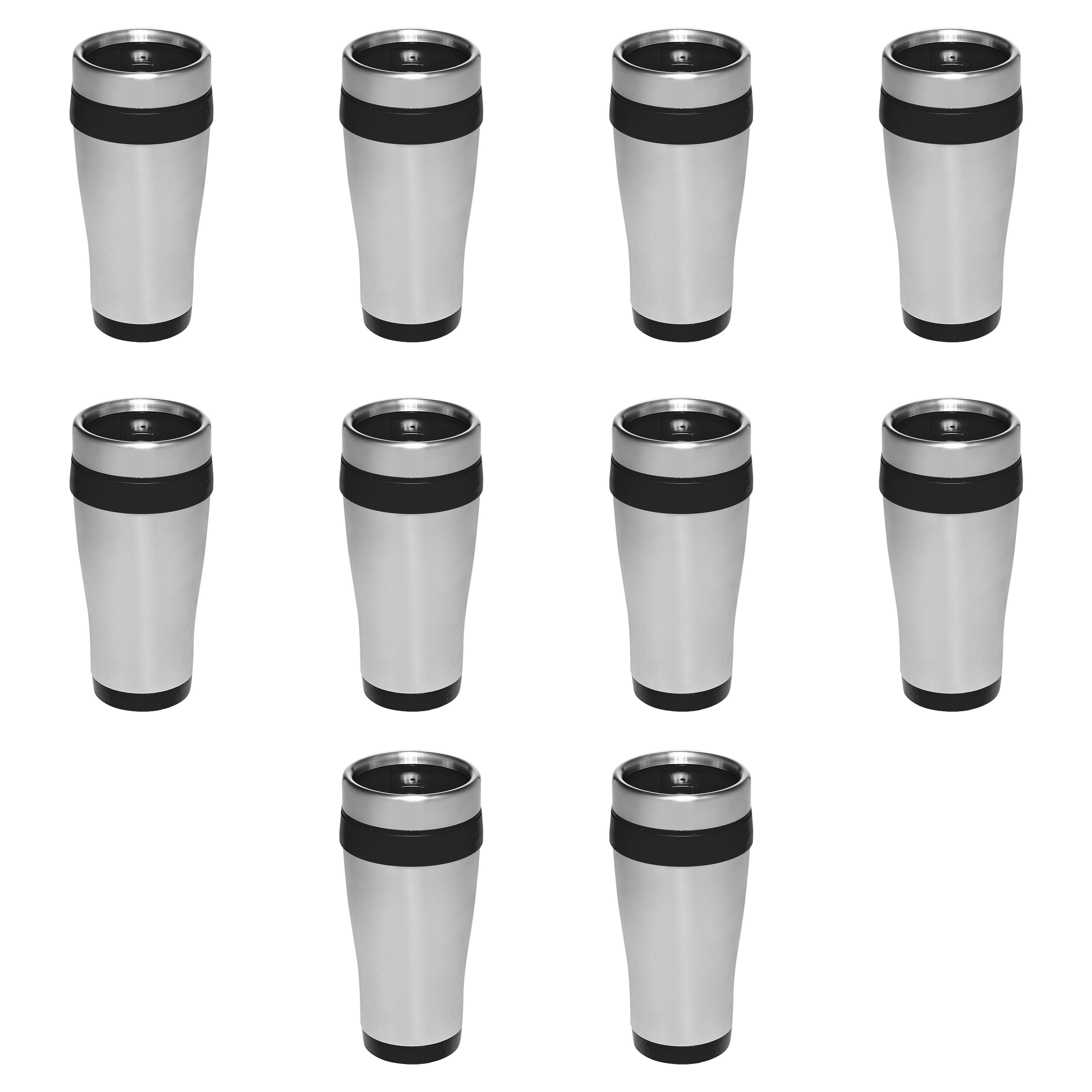 Insulated Stainless Steel Travel Mugs 16 oz. Set of 10, Bulk Pack