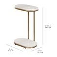 thumbnail image 4 of Beautiful Lane Drink Table by Drew Barrymore, White marble and gold finish, 4 of 9