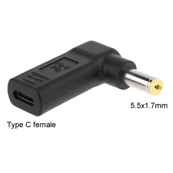 USB Type C Female to 5.5x1.7mm Power Adapter Plug Converter Laptop Charger for for 5630 5735 5920 5535 5738