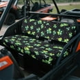 thumbnail image 2 of FKELYI Black Green Shamrock Leaf Print Mule Bench Seat Cover 2 Pcs Set Dustproof UTV Seat Cover Compatible with Kawasaki Mule 600/610 Anti-Scratch Seats Protector Decor, 2 of 7