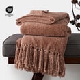 thumbnail image 4 of EVERGRACE Soft Chenille Throw Blanket for Couch, Cozy Plush Fuzzy Decorative Chenille Knit Throw Blanket with Tassels, Lightweight Blanket and Throws for Bed Sofa Gift Home Decor, Clay 60"x80", 4 of 8