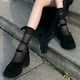 thumbnail image 3 of Zapatos Mary Janes de tacón alto con plataforma y punta redonda, de moda, con suela gruesa, estilo romano, para fiesta, de gamuza, para mujer, para boda y novia, 3 of 5