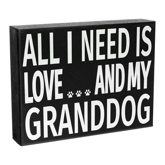 JennyGems Granddog Gifts, Grandma Gifts, All I Need Is Love and My Granddog Wood Sign, Grandpa Gifts, Grandparents Day, Made in USA