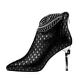 thumbnail image 4 of Mepaouo Women's Fashion Ankle Boots Sparkle Cutout Pointy Toe Stiletto High Heel Dress Booties(Black,9.5), 4 of 5