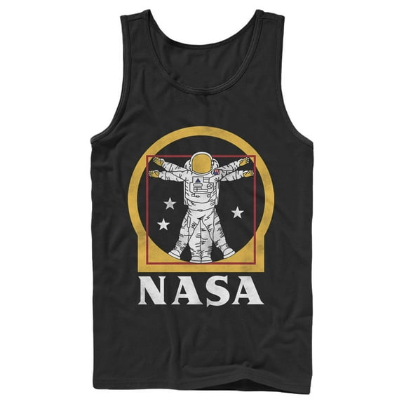 Men's NASA Da Vinci Astronaut Logo  Tank Top Black Large