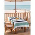 thumbnail image 6 of Outdoor Tablecloth with Umbrella Hole, Turquoise Navy Blue Striped Spillproof Waterproof Outdoor Table Cover, Farmhouse Stripe Art Patio Tablecloths for Party Picnic Camping, Rectangle 60"x120", 6 of 9