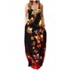 thumbnail image 1 of ICHUANYI Clearance Women's Summer Comfortable Fashion Casual Sleeveless V-Neck Printed Slim Dress(Gold, M) ICHUANYI WER2023081010857, 1 of 4