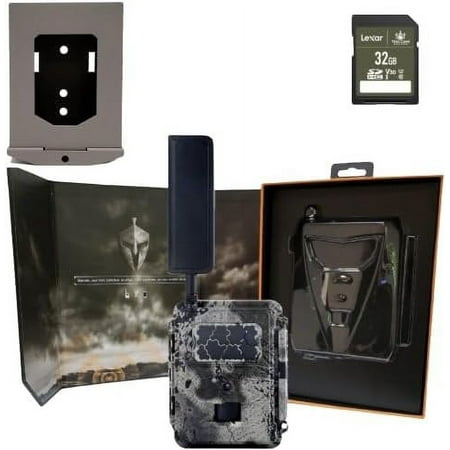 Spartan Camera Gocam 4G LTE Trail Cameras Free Roaming HD Video Photo Blackout Flash Hunting Security Surveillance + 32GB SD Card + Spartan Security Lock Box AT&T