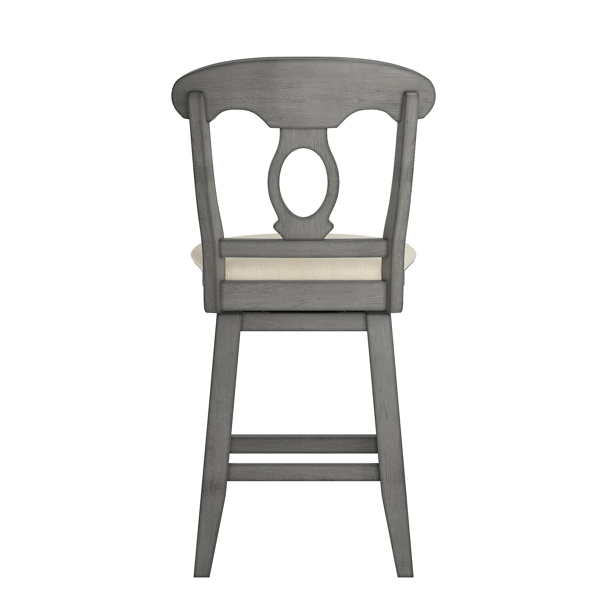 Weston Home Sheena Napoleon Back 24-inch Counter Height Wood Swivel Stool, Antique Grey