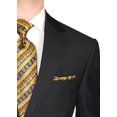 thumbnail image 2 of Giorgio Napoli Men's Two Button Jacket Flat Front Pants Black Suit Black, 2 of 6
