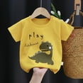 thumbnail image 2 of Blusa de verano con cuello redondo y manga corta estampada para niños y niñas de 3 a 4 años (Amarillo, Liquidación: $5.00), 2 of 3